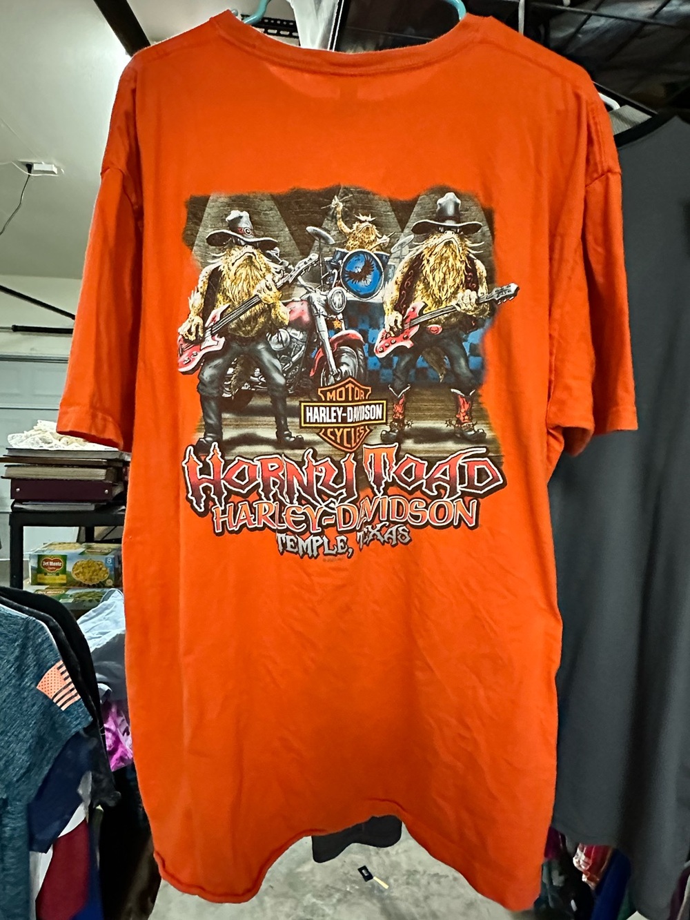Harley-Davidson Horny Toad Temple Texas Graphic T-Shirt Orange